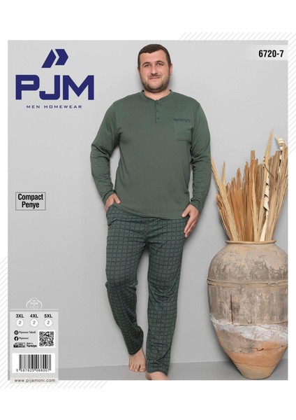 Erkek Battal Düğme Yaka Penye Uzun Kol Pijama Takımı 6720/7 - 1 Adet fiyatları