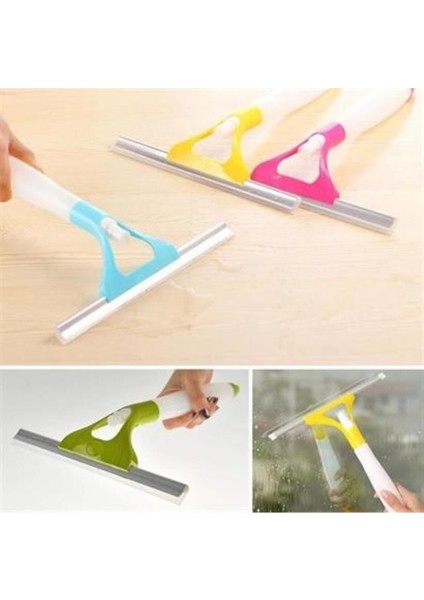 Pratik Spreyli Cam Sil Pencere Ayna Tezgah Duşakabin Temizleyici Püskürtmeli Silme Aparatı