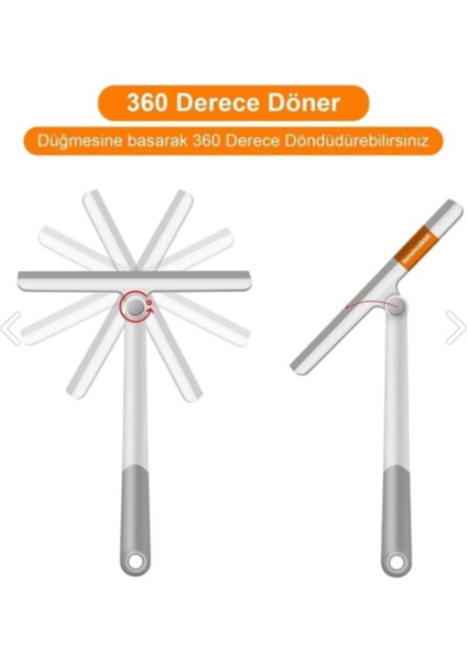 3'lü Cam Temizlik Seti: Silgi, Mop ve Oynar Başlıklı Temizlik Aleti