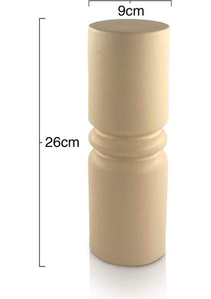 Pillar Seramik Vazo - Dekoratif Ev Aksesuarı - Bej - 26CM * 9cm fiyatları
