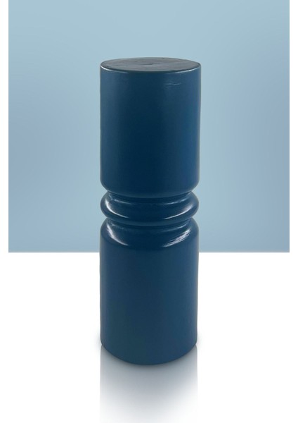 Pillar Seramik Vazo - Dekoratif Ev Aksesuarı - Derin Mavi - 26CM * 9cm