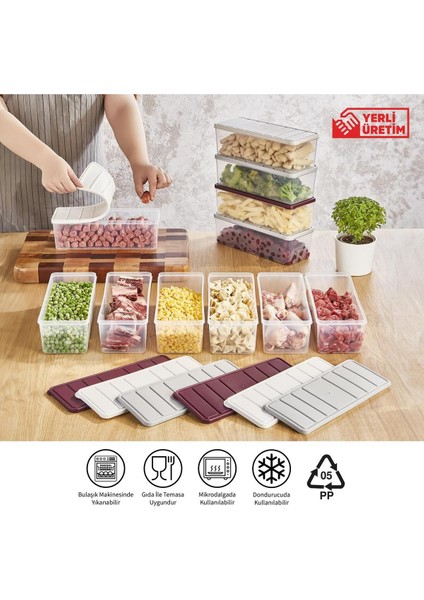 Mürdüm Saklama Kabı Seti, 4'lü, 2 Lt, dayanıklı ve şık tasarım