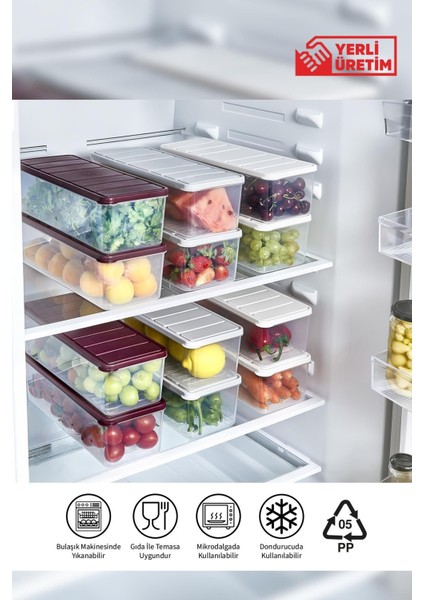 Mürdüm Saklama Kabı Seti, 4'lü, 2 Lt, dayanıklı ve şık tasarım