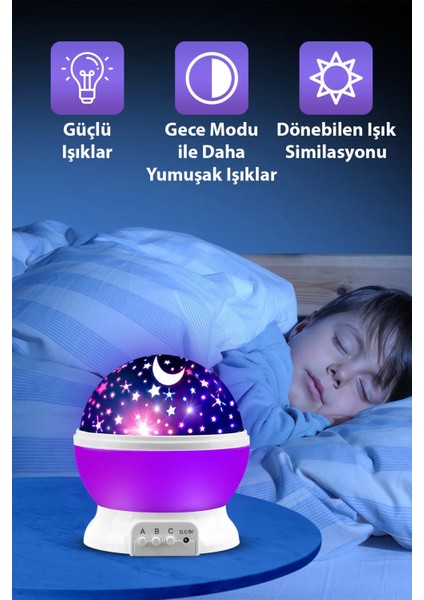Masa Lambası Gökyüzü Projeksiyon Gece Lambası Yıldızlı Gece Lambası Pembe modelleri