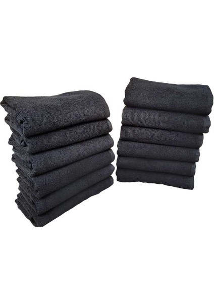 12LI Paket Boya Tutmayan Mikrofiber El Yüz Spor Kuaför Havlusu 50X90 cm