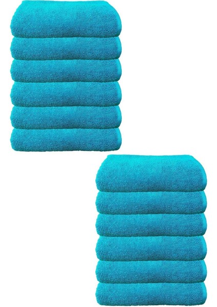 12LI Paket Boya Tutmayan Mikrofiber El Yüz Spor Kuaför Havlusu 50X90 cm