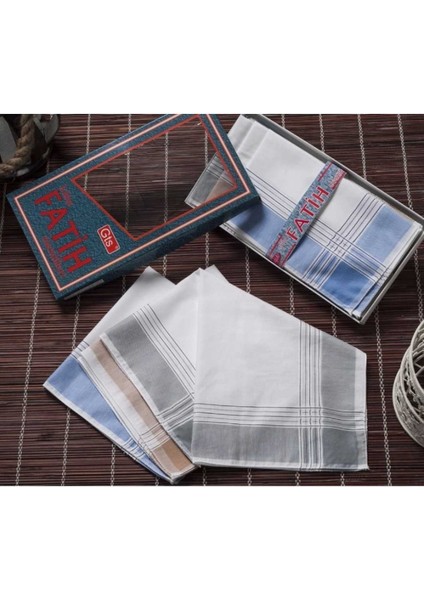 Fatih Kutulu 40X40 cm Düzine 12 Adet Kumaş Mendil Fm 01