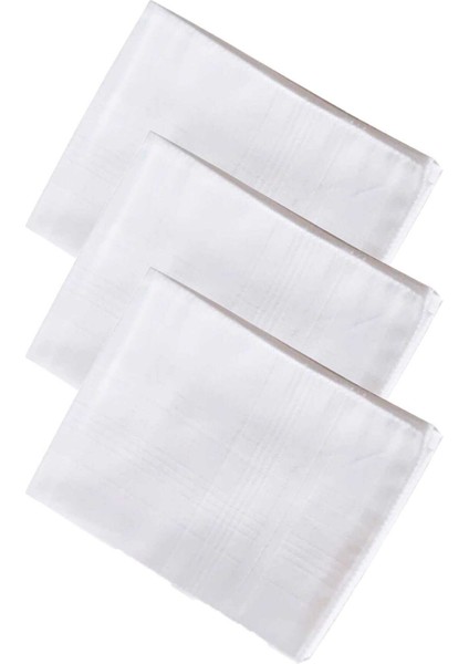 3’lü Özel Paket Premium Erkek Mendil Seti &#37;100 Pamuk 42X42 cm Beyaz fiyatları