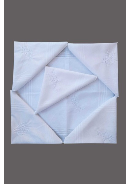 Çiçek Işlemeli 6 Lı Bayan Beyaz Mendili 28X28 cm 100 Pamuk fiyatları