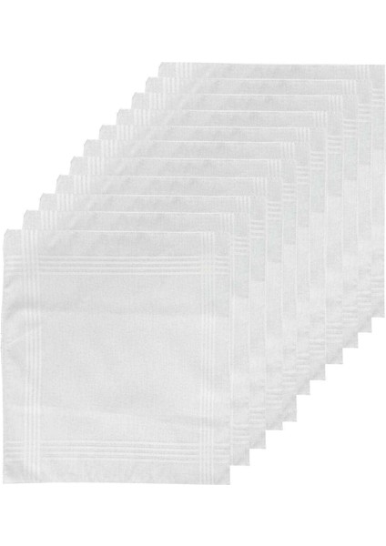 12li Paket Klasik Cep Hediyelik Bayram Mendili &#37;100 Pamuklu 30x30 Cm
