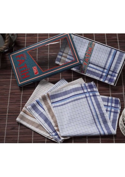 Fatih Kutulu 40X40 cm Düzine 12 Adet Kumaş Mendil Fm 04