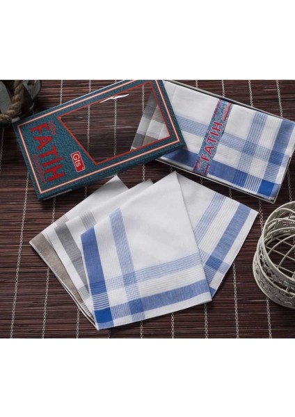 Fatih Kutulu 40X40 cm Düzine 12 Adet Kumaş Mendil Fm 03