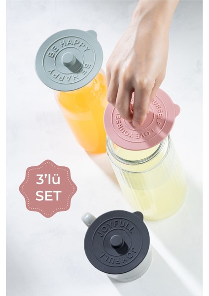 3 Adet Çok Renkli Silikon Isı Koruyucu Bardak Kapağı Seti modelleri