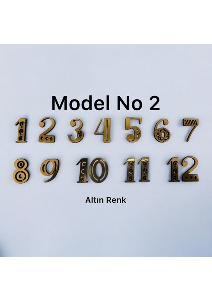 - Ahşap Kontraplak Lazer Kesim Duvar Saati Rakam Seti - Eğlenceli Font - Yükseklik 3 cm modelleri