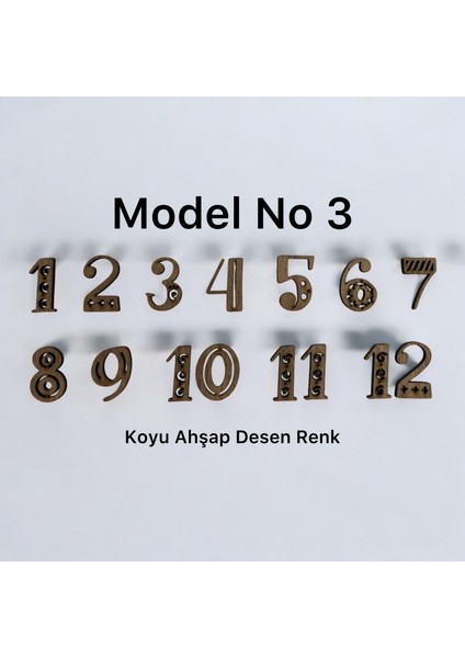- Ahşap Kontraplak Lazer Kesim Duvar Saati Rakam Seti - Eğlenceli Font - Yükseklik 3 cm fırsatları