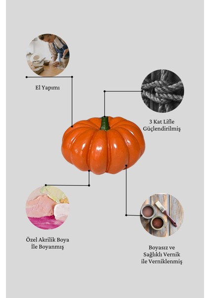 Cadılar Bayramı Halloween Bal Kabağı Fırça Tekniği Ile Boyanmış El Yapımı Noel Yılbaşı Bal Kabağı modelleri