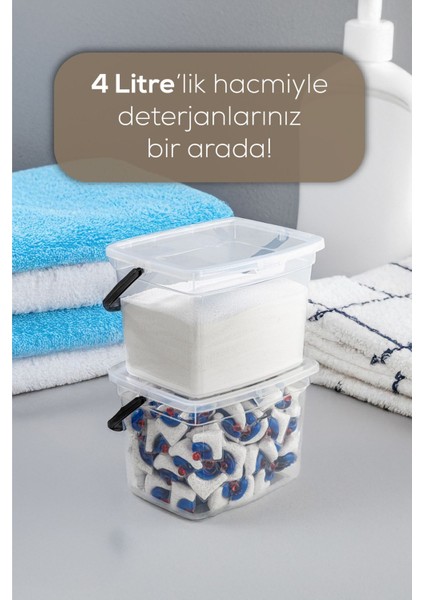 2'li 4L Beyaz Saklama Kutusu Seti, Pratik ve Şık Organizatör, Plastik, 2 Parça fırsatları