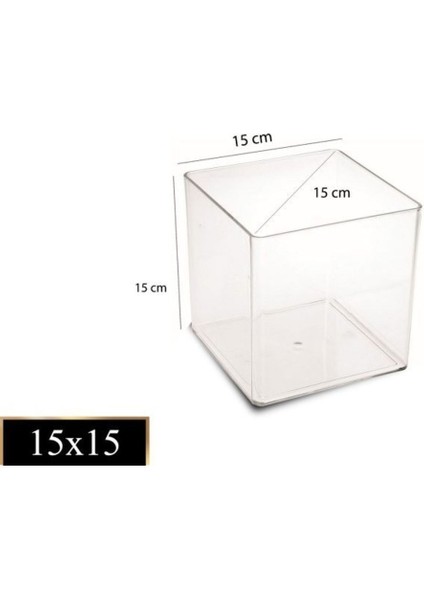 Şeffaf Akrilik Waffle Sos ve Şekerlik Kabı 15x15x15cm, Saklama ve Sunum İçin Mükemmel