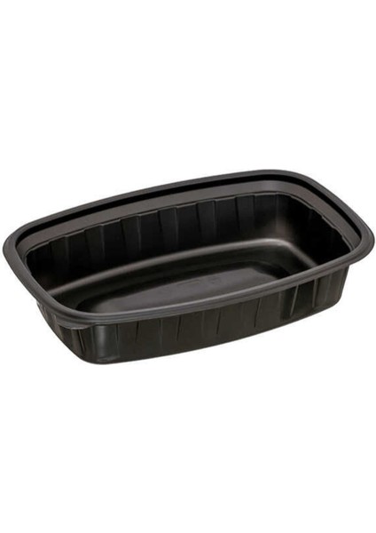Kullan At Plastik Sıcak Yemek Kabı Seti, 50 Adet, 500 Gr, Isıya Dayanıklı, Siyah fiyatları