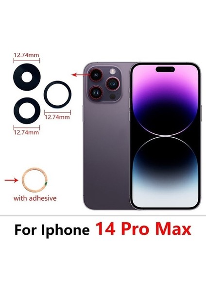 Iphone 14 Arka Kamera Camı Lens Yapışkanlı