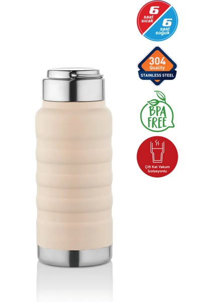 400 ml Pudra Paslanmaz Çelik Termos – Su, Meşrubat, Çay Için | Kamp, Okul, Piknik, Servis & Ikram