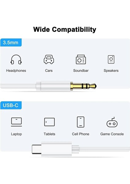 Type-C To 3.5 mm Aux Audio Kablo Araç Içi Uyumlu Aux Kablosu Araç Içi Dönüştürücü modelleri