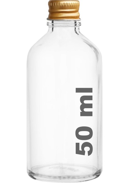 50 ml Şeffaf Cam Şişe Seti, Gold Kapak, Koku ve Kolonya, 6'lı Paket fırsatları