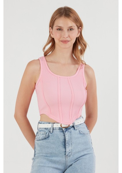 Fitilli Dikişli Crop Body