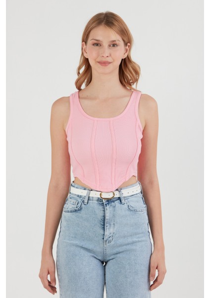 Fitilli Dikişli Crop Body