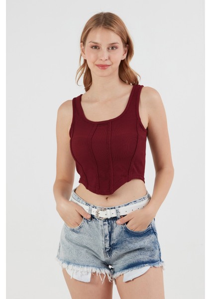 Fitilli Dikişli Crop Body