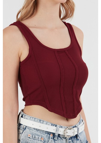 Fitilli Dikişli Crop Body indirimleri