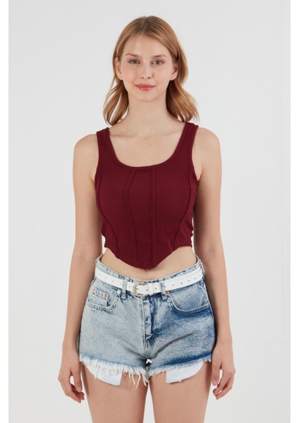 Fitilli Dikişli Crop Body