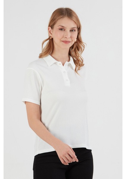 Bürümcük Kumaş Düğmeli Polo Yaka Tişört