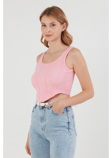 Fitilli Dikişli Crop Body