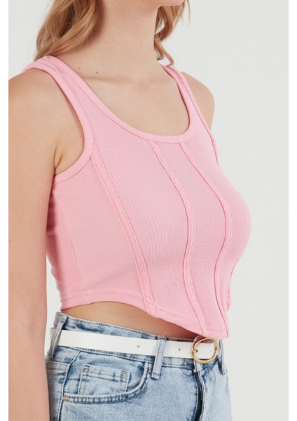 Fitilli Dikişli Crop Body
