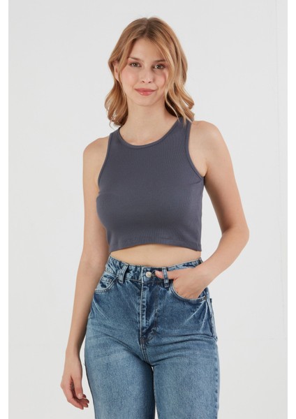 Basic Fitilli Halter Yaka Modal Body