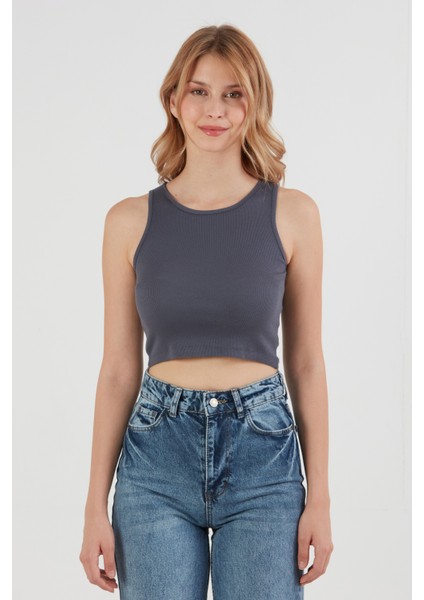 Basic Fitilli Halter Yaka Modal Body