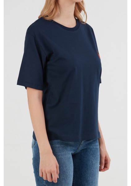 Ayıcık Nakışlı Bisiklet Yaka Tişört indirimleri