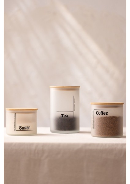 3'lü Cam Kavanoz Seti, Renkli, 1050 ml, 600 ml, 535 ml, Çok Renkli