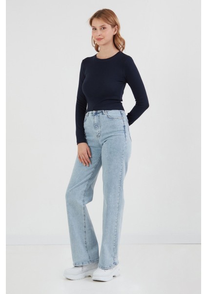Basic Bisiklet Yaka Uzun Kollu Crop Body fiyatları