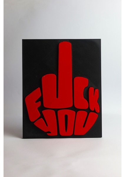 Orta Parmak Dekoratif - 3 Boyutlu Tabela - 16CM x 20CM x 1.5cm