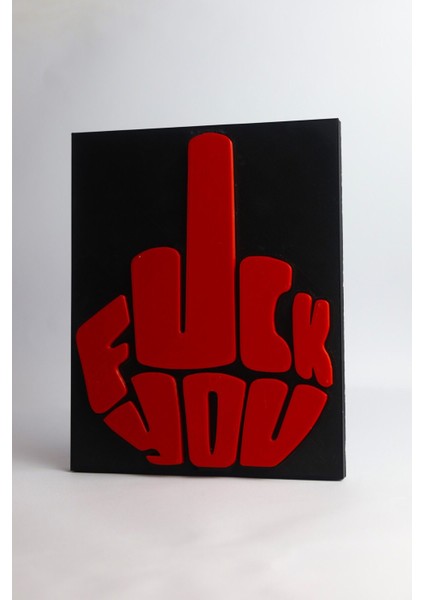 Orta Parmak Dekoratif - 3 Boyutlu Tabela - 16CM x 20CM x 1.5cm fiyatları