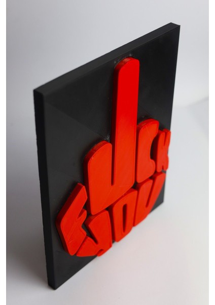 Orta Parmak Dekoratif - 3 Boyutlu Tabela - 16CM x 20CM x 1.5cm fırsatları