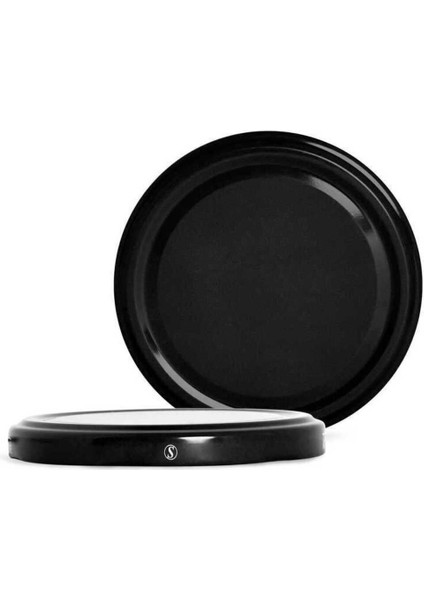 10 Adet Siyah Metal Kavanoz Kapağı, 82mm, 1L, Paketli, Temiz ve Şık Tasarım