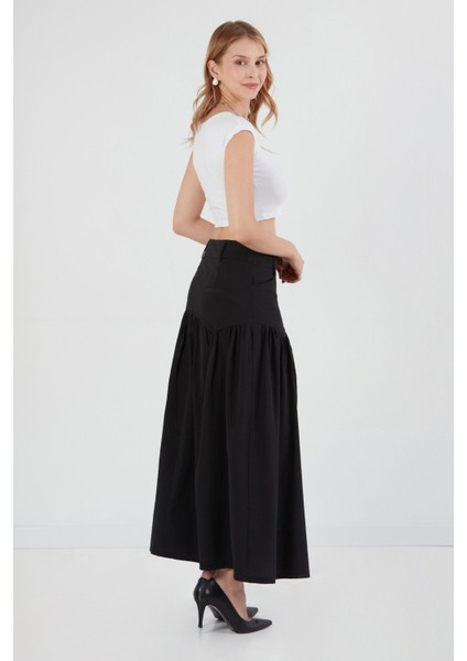 Düğmeli Cepli Terikoton Etek modelleri