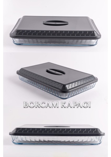 Gri Dikdörtgen Kapak, BPA'sız, Taşımaya Uygun, Dayanıklı ve Şık Tasarım, 1-1,99 L