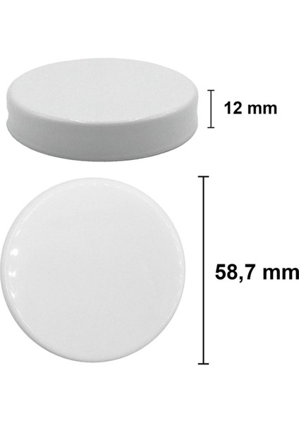 50 ml şeffaf cam krem kavanoz, beyaz kapak, iç kapaklı, 6 adet