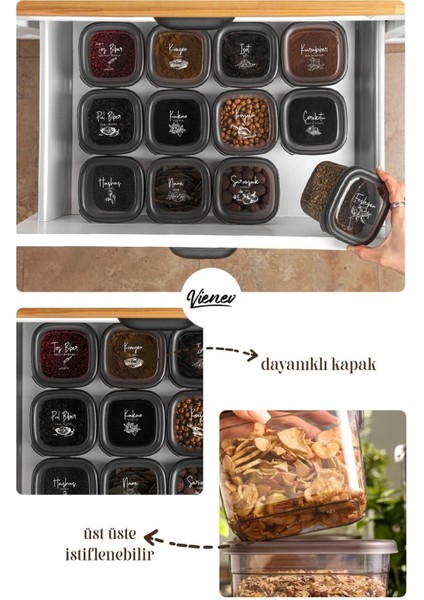 6'lı set, 1,75 Litre, gri, plastik saklama kabı, serigrafi etiketli indirimleri