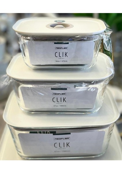 Cam Dikdörtgen Saklama Kabı Seti 3'lü Bej, 500-999 ml, Şık ve kullanışlı tasarım