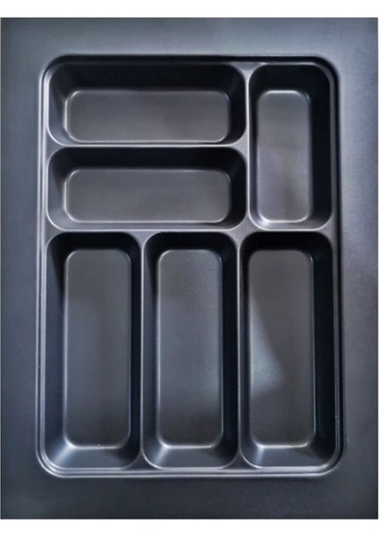 Antrasit 6 gözlü çekmece içi kaşıklık, ayarlanabilir, plastik, 37x49 cm modelleri